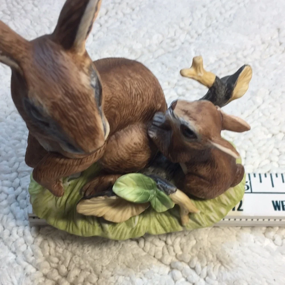 Ceramic Bunnies Mom and Baby Bunny. Very Good Used Condition